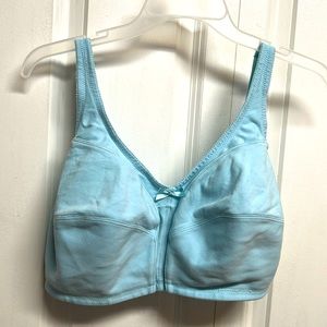 Comfort Choice Aqua Blue Cotton Wireless Bra Size 44DD